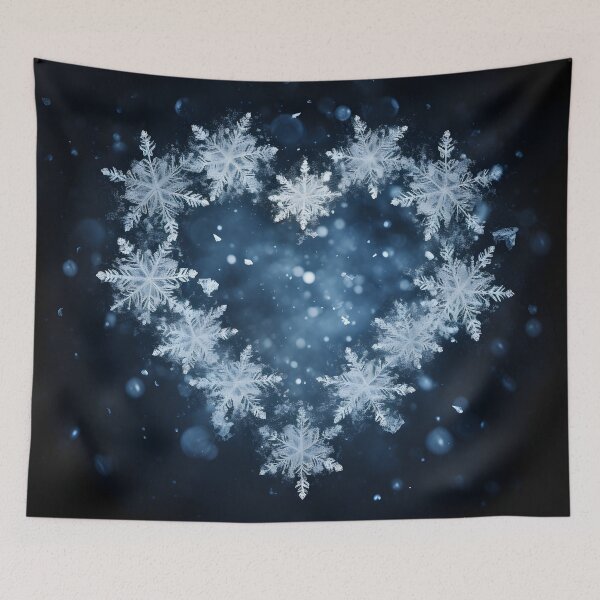 Item preview, Heart shaped holiday snowflake print designed and sold by dcrc.
