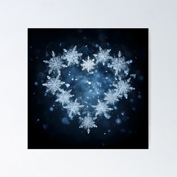 Item preview, Heart shaped holiday snowflake print designed and sold by dcrc.
