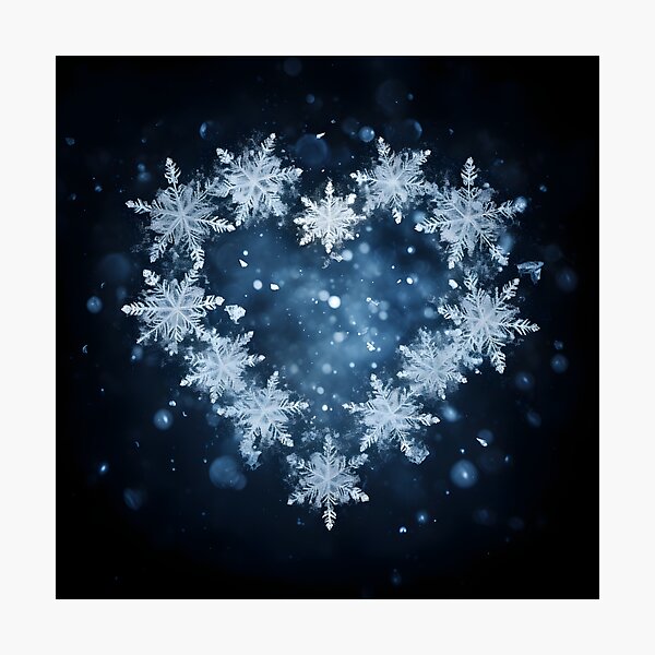 Item preview, Heart shaped holiday snowflake print designed and sold by dcrc.