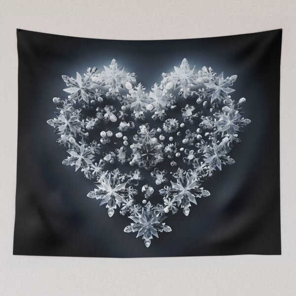 Item preview, heart shaped holiday snowflake print designed and sold by dcrc.