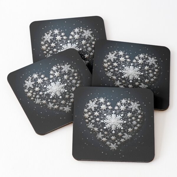 Item preview, heart shaped holiday snowflake print designed and sold by dcrc.