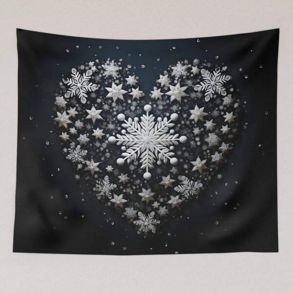 Item preview, heart shaped holiday snowflake print designed and sold by dcrc.
