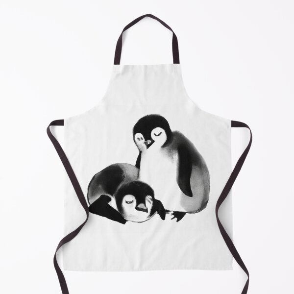 Item preview, Cute Penguin Chicks Sleepy Black White Watercolor designed and sold by IssaraStudio.