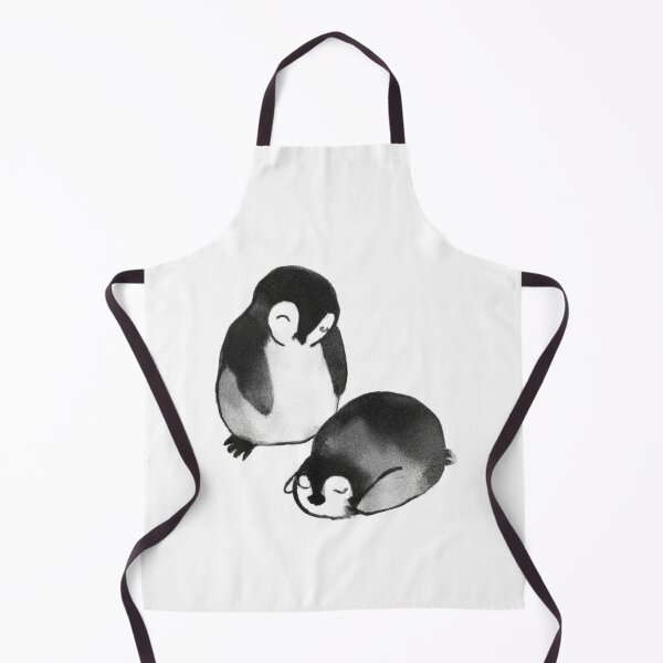 Item preview, Design Cute Penguin Chicks Sleepy Black White Watercolor designed and sold by IssaraStudio.