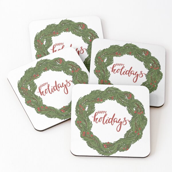 Item preview, Happy holidays wreath designed and sold by Cwstrutt.