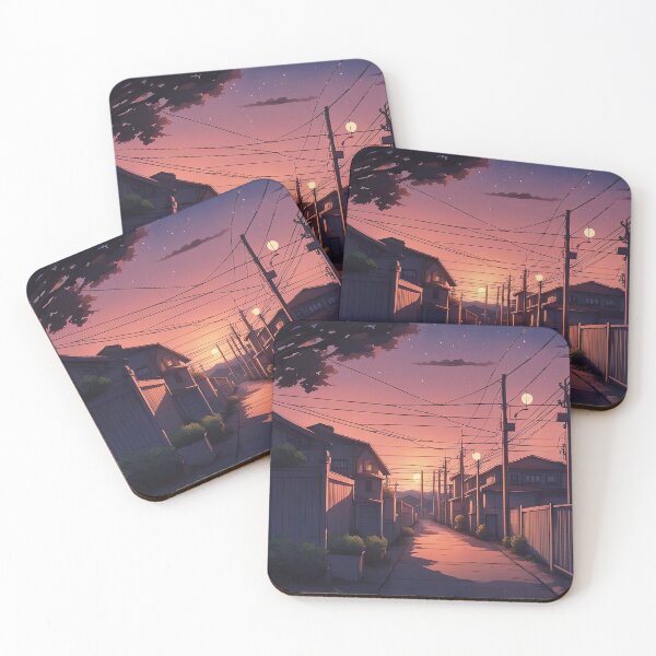 Item preview, Lofi Anime Sunset Print - Nostalgic Evening Vibes! designed and sold by evilishgoods.