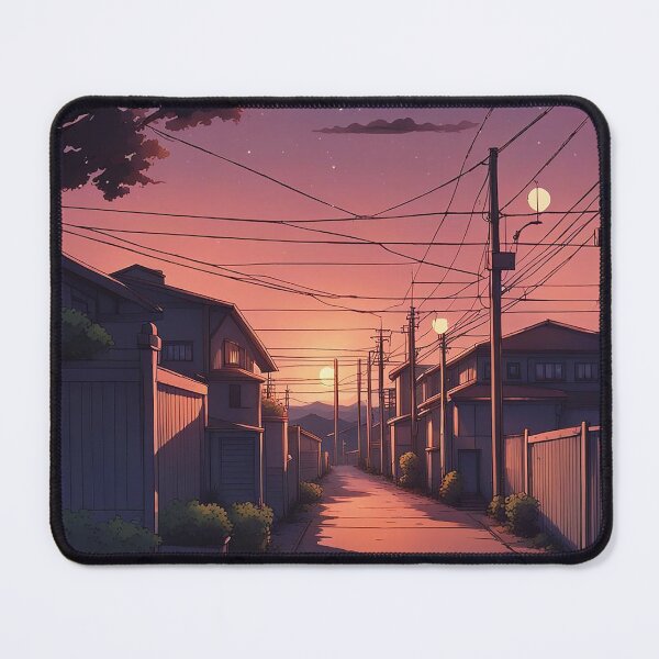 Item preview, Lofi Anime Sunset Print - Nostalgic Evening Vibes! designed and sold by evilishgoods.