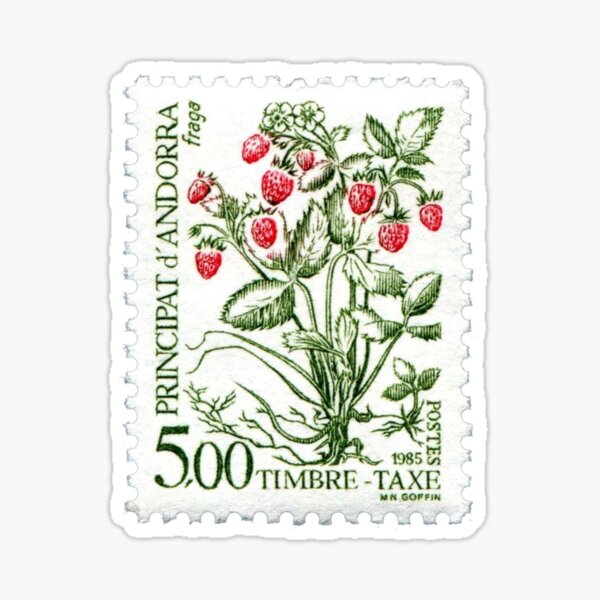 Item preview, Vintage Strawberry Postage Stamp designed and sold by pinkjellydragon.