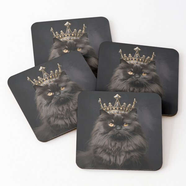 Item preview, Black Persian Cat with Crown 01 designed and sold by Elisabeth Lucas.
