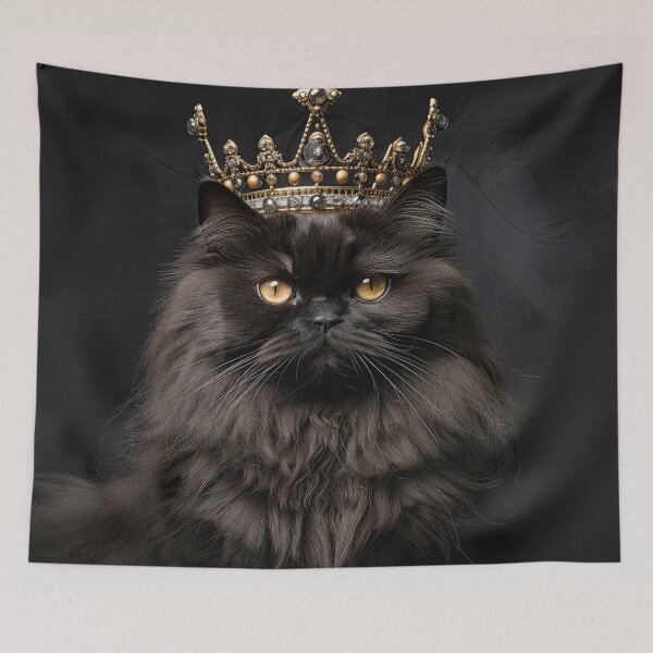 Item preview, Black Persian Cat with Crown 01 designed and sold by Elisabeth Lucas.