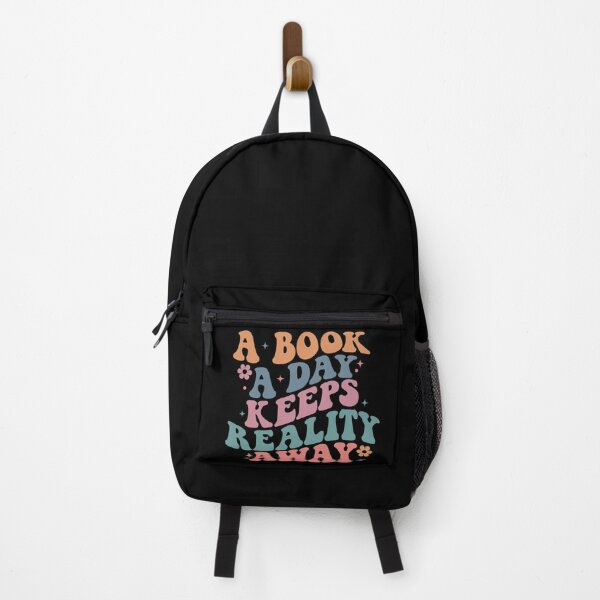 Item preview, A Book A Day Keeps Reality Away Retro Librarian Teacher Book Lover designed and sold by ArtMeetsPizza.