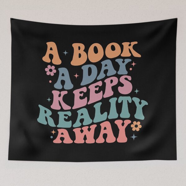 Item preview, A Book A Day Keeps Reality Away Retro Librarian Teacher Book Lover  designed and sold by ArtMeetsPizza.