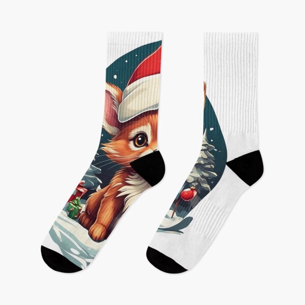 Item preview, Fox animal in red santa hat. designed and sold by wplamkung.