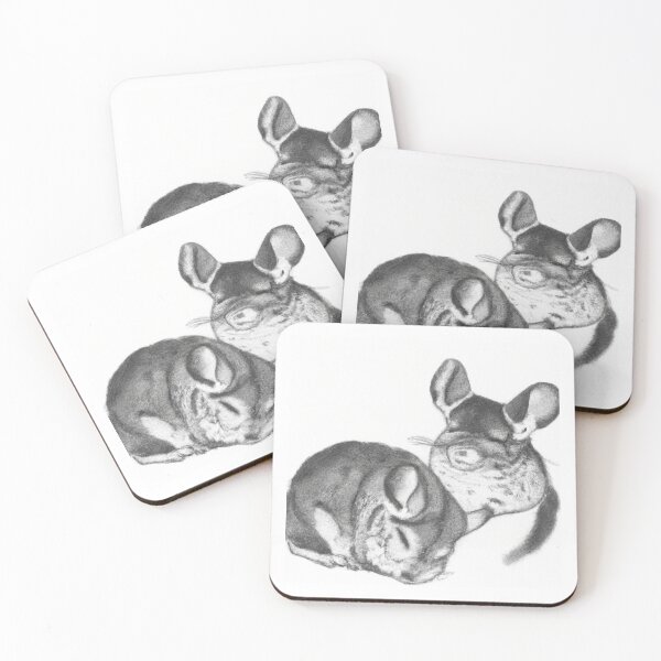 Item preview, Design Cute Chinchillas Sleepy Black White Watercolor designed and sold by IssaraStudio.