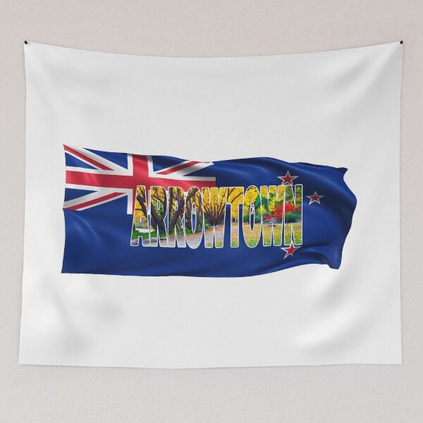 Item preview, ARROWTOWN - Autumn New Zealand with Flag designed and sold by Adam Gormley.