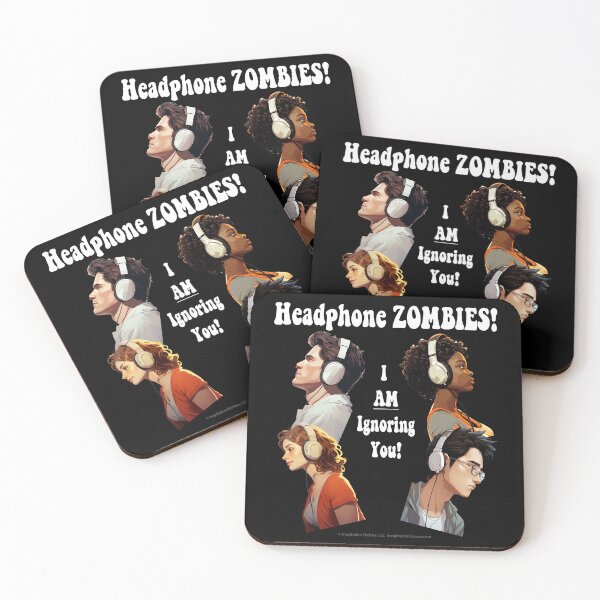 Item preview, Headphone Zombie -  For DARK Backgrounds designed and sold by The Imagination Source™.