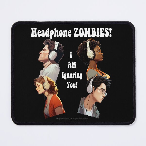 Item preview, Headphone Zombie - For DARK Backgrounds designed and sold by The Imagination Source™.