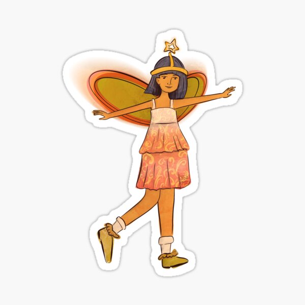 Fairy Girl illustration - Blue background Sticker