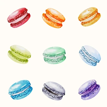 Artwork thumbnail, Colorful Macaron Set by patternjp