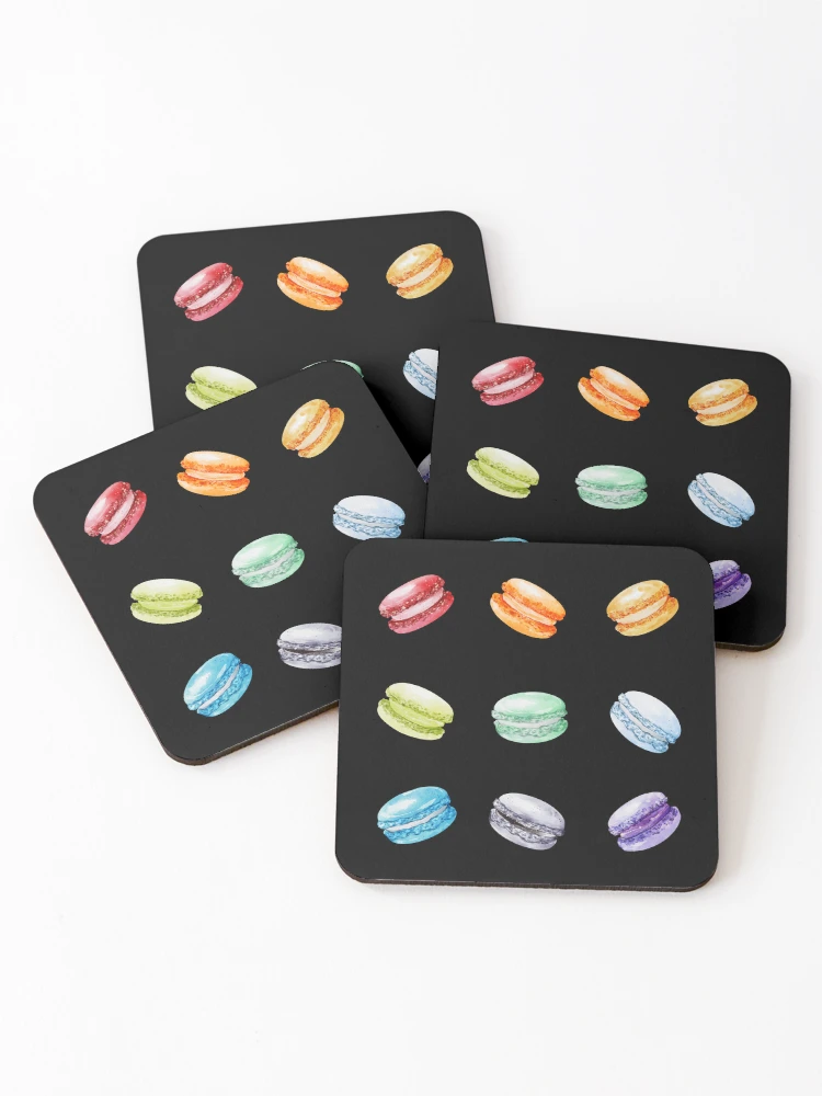 Thumbnail 1 of 5, Coasters (Set of 4), Multi Color Macaron Set designed and sold by patternjp.