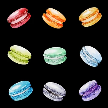 Artwork thumbnail, Multi Color Macaron Set by patternjp