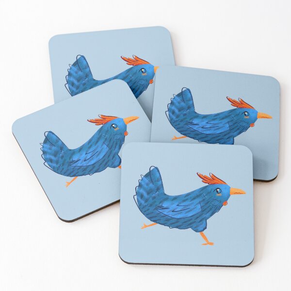 Item preview, Runaway chicken - Blue Background designed and sold by adarovai.