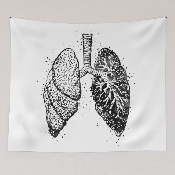 Item preview, Lungs Anatomy Black and White  designed and sold by LotusGifts.