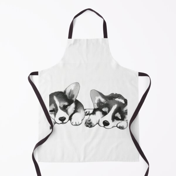 Item preview, Cute Corgi Puppies Sleepy Black White Watercolor designed and sold by IssaraStudio.