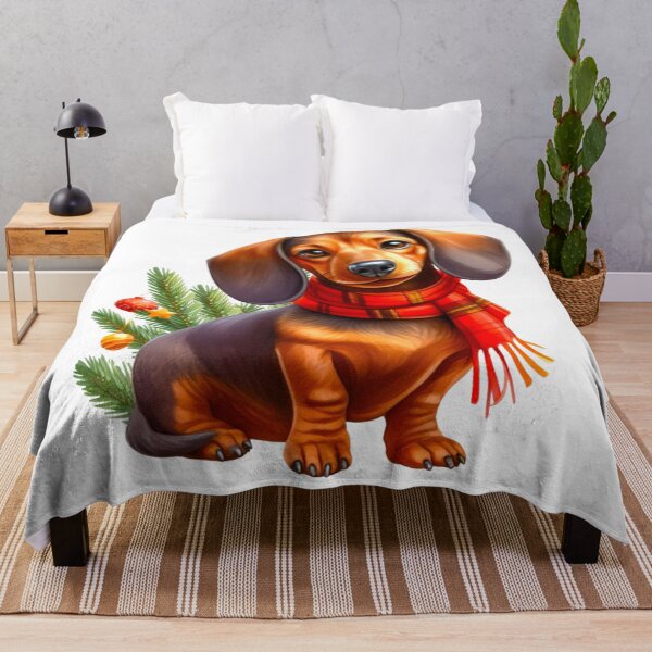 Item preview, Christmas Dachshund Painting - Holiday Doxie, Weiner Dog, Sausage Dog designed and sold by Star-Fragment.