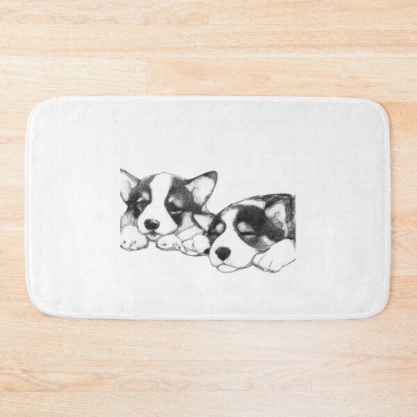 Item preview, Design Cute Corgi Puppies Sleepy Black White Watercolor designed and sold by IssaraStudio.