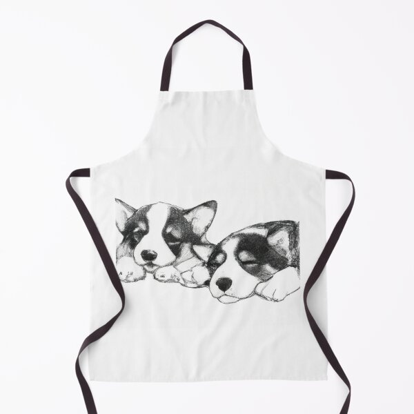 Item preview, Design Cute Corgi Puppies Sleepy Black White Watercolor designed and sold by IssaraStudio.