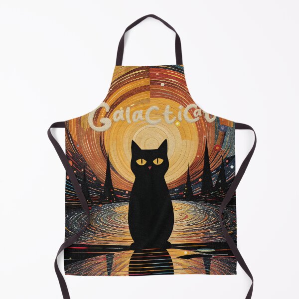 Item preview, Galactic Cat: Star Trails Silhouette Art designed and sold by inkArtistryfine.
