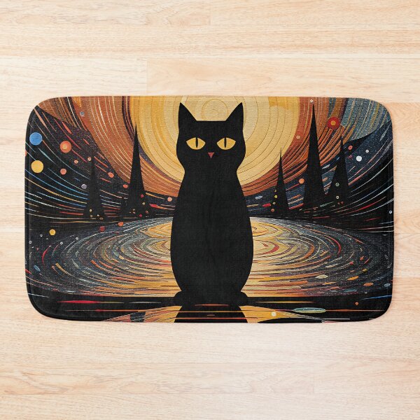 Item preview, Galactic Cat: Star Trails Silhouette Art designed and sold by inkArtistryfine.
