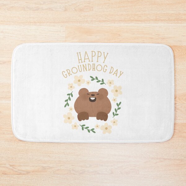 Item preview, Happy Groundhog Day cute baby marmot watercolor designed and sold by TNwandesignart.