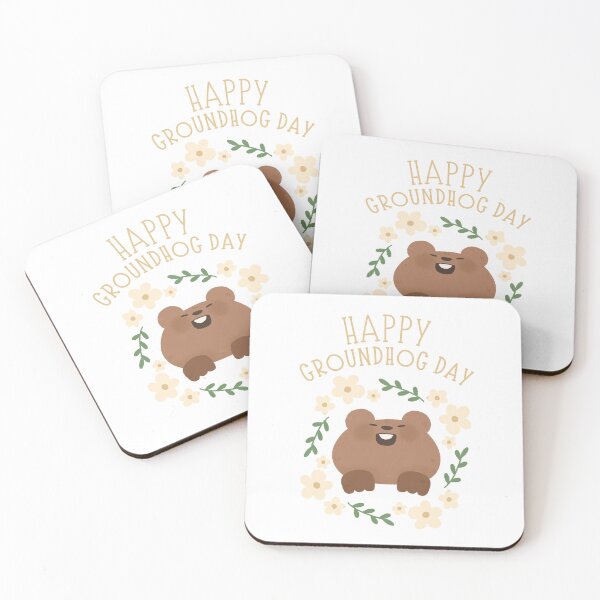 Item preview, Happy Groundhog Day cute baby marmot watercolor designed and sold by TNwandesignart.
