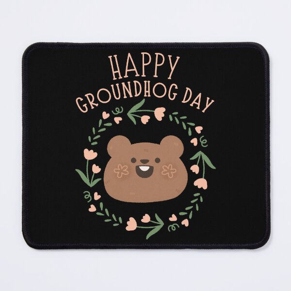 Item preview, Happy Groundhog Day cute baby marmot watercolor designed and sold by TNwandesignart.