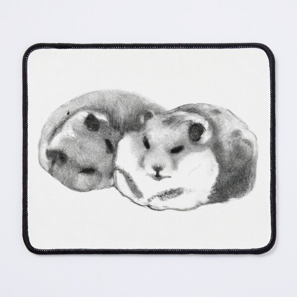 Item preview, Cute Hamsters Sleepy Black White Watercolor designed and sold by IssaraStudio.