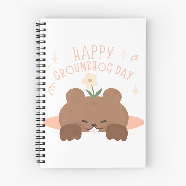 Item preview, Happy Groundhog Day cute baby marmot watercolor flower designed and sold by TNwandesignart.