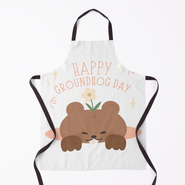 Item preview, Happy Groundhog Day cute baby marmot watercolor flower designed and sold by TNwandesignart.