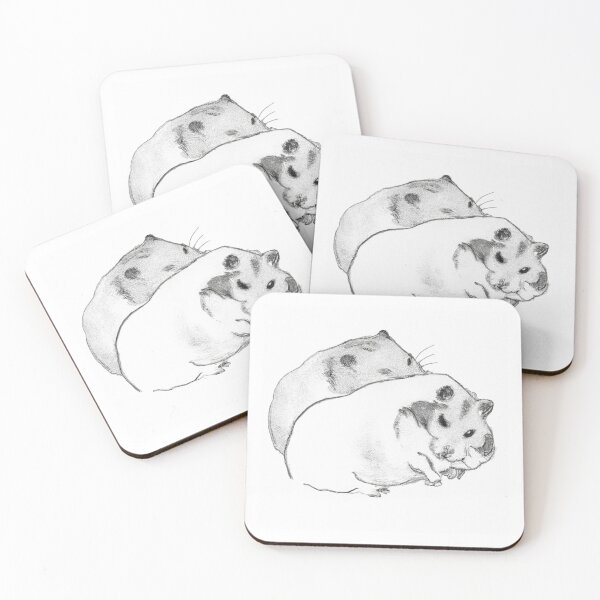 Item preview, Design Cute Hamsters Sleepy Black White Watercolor designed and sold by IssaraStudio.
