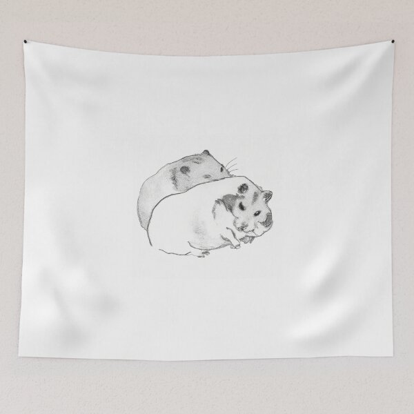Item preview, Design Cute Hamsters Sleepy Black White Watercolor designed and sold by IssaraStudio.