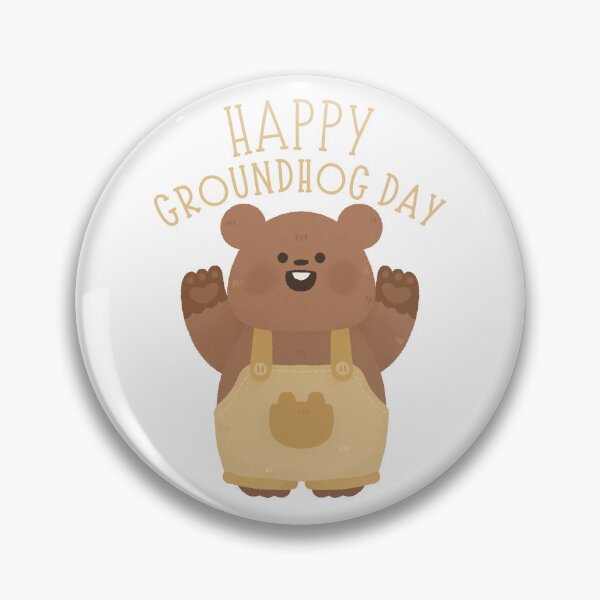 Item preview, Happy Groundhog Day cute baby marmot watercolor  designed and sold by TNwandesignart.