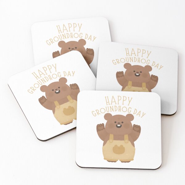 Item preview, Happy Groundhog Day cute baby marmot watercolor  designed and sold by TNwandesignart.