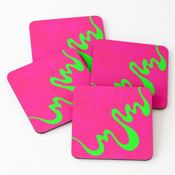 Item preview, Painted waves of Green on pink designed and sold by SoshanaC.