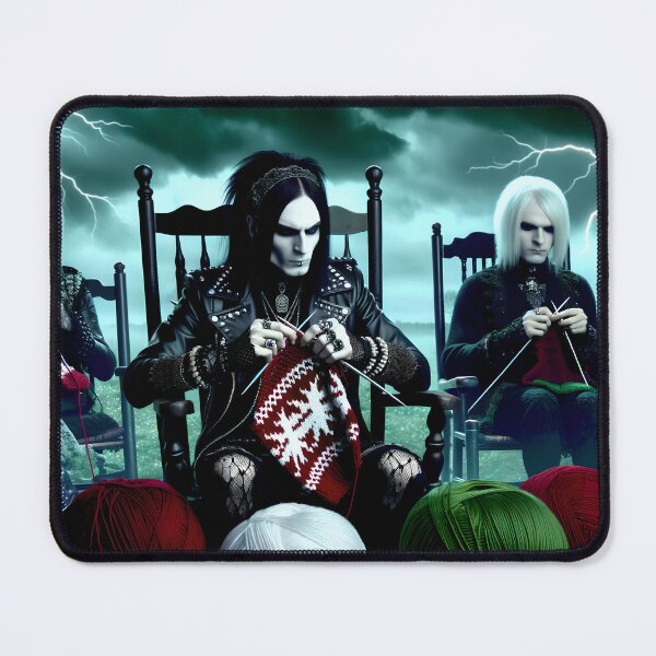Item preview, Goth Christmas Sweater Knitting Rockers III designed and sold by ai-depot.