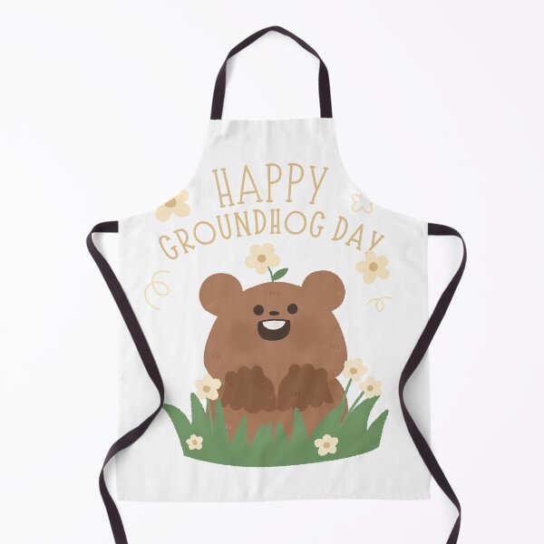 Item preview, Happy Groundhog Day cute baby marmot with flower watercolor designed and sold by TNwandesignart.