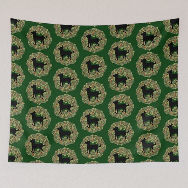 Item preview, Shadow Silhouette Chihuahua in a Wreath designed and sold by dogplay.