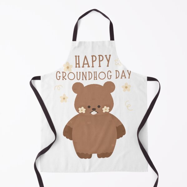 Item preview, Happy Groundhog Day cute baby marmot with daisy flower watercolor designed and sold by TNwandesignart.