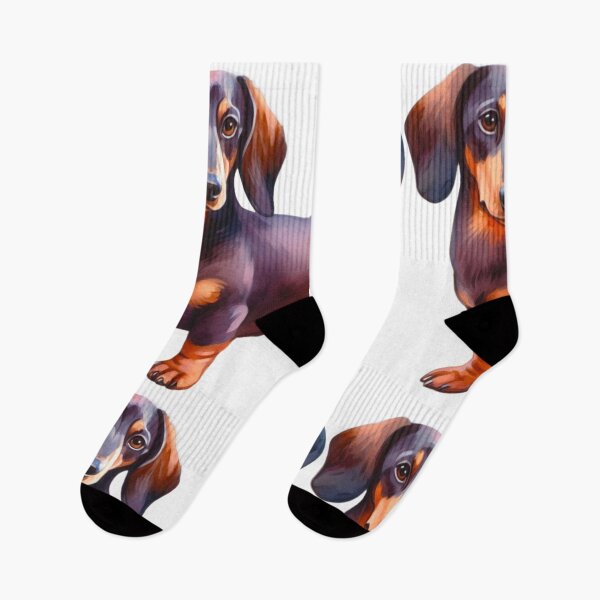 Item preview, Chocolate and Tan / Cream Dachshund Painting - Weiner Dog Watercolor designed and sold by Star-Fragment.