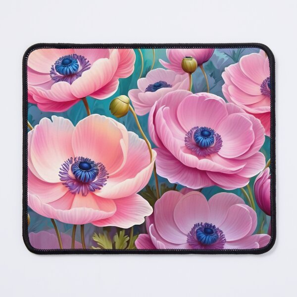 Item preview, Impressionist-Style picture of Pink Anemone Flowers designed and sold by Petalandfur.